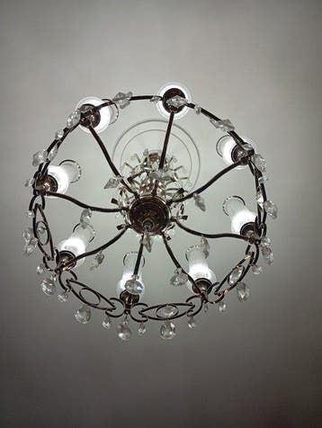 Kroonluchter - Metaal - Vintage lamp, Antiek en Kunst