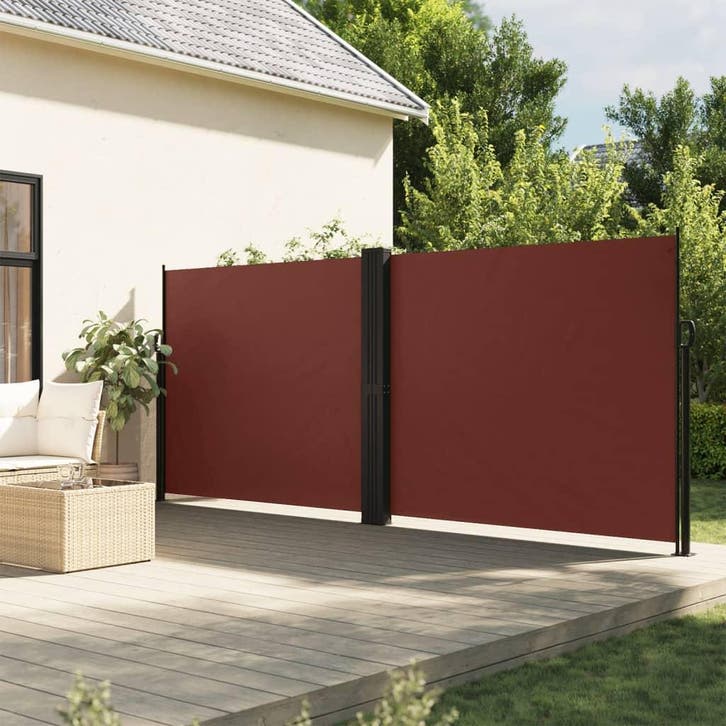 vidaXL Windscherm uittrekbaar 160x1200 cm bruin, Tuin en Terras, Parasols, Nieuw, Verzenden
