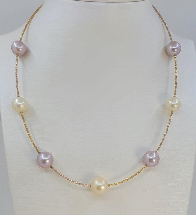 Halsketting - 18 karaat Geel goud, Roségoud, 10,5×13 mm, Bijoux, Sacs & Beauté, Colliers