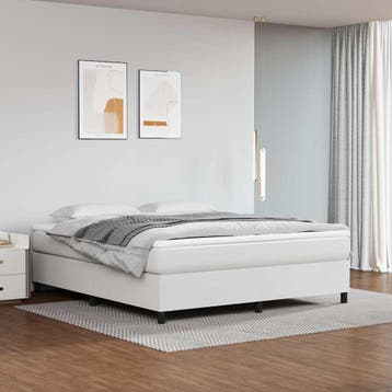 vidaXL Boxspring bed kunstleer wit 160x200 cm, Verzenden, Nieuw