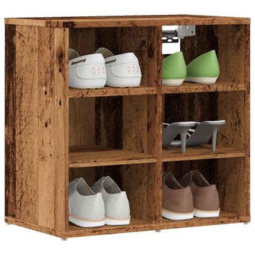 vidaXL Schoenenkast 52x30x50 cm oud houtkleurig, Verzenden