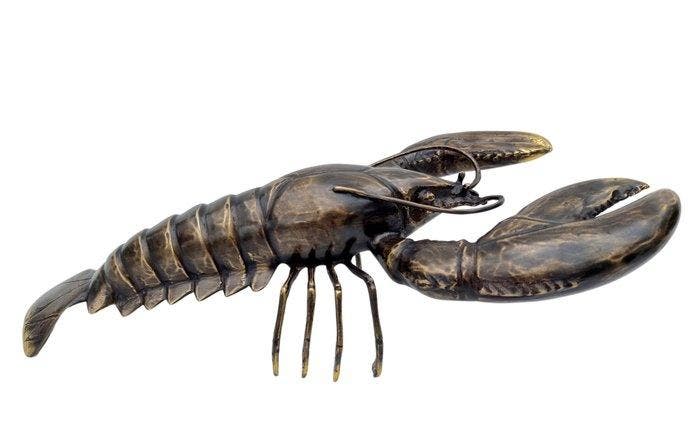 Beeldje - Lifelike Lobster - Brons, Antiquités & Art, Curiosités & Brocante