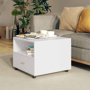 vidaXL Salontafel 55x55x40 cm bewerkt hout wit, Huis en Inrichting, Tafels | Salontafels, Verzenden, Nieuw