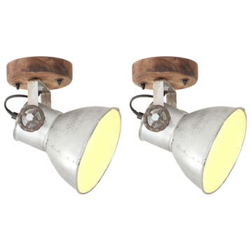 vidaXL Wand-/plafondlampen industrieel 2 st E27 20x25 cm, Verzenden, Nieuw