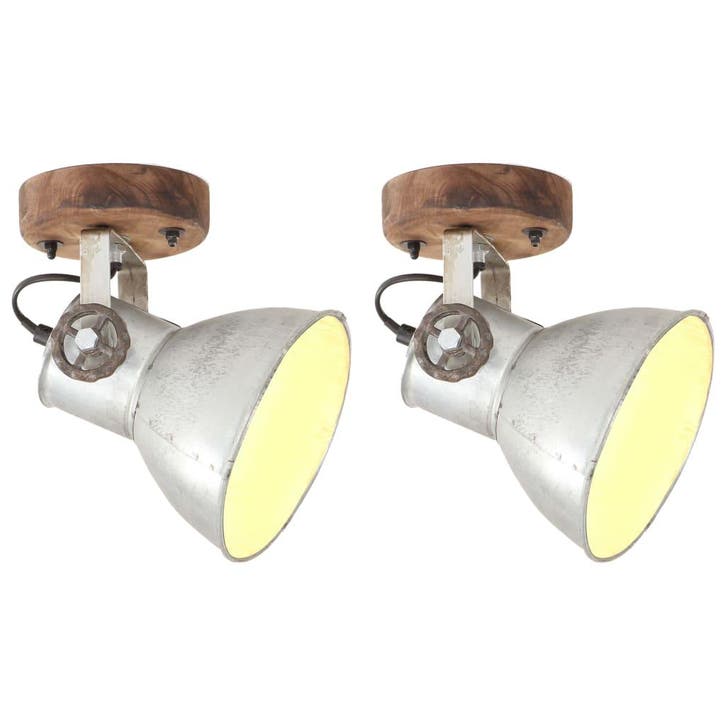 vidaXL Wand-/plafondlampen industrieel 2 st E27 20x25 cm, Huis en Inrichting, Lampen | Overige, Nieuw, Verzenden