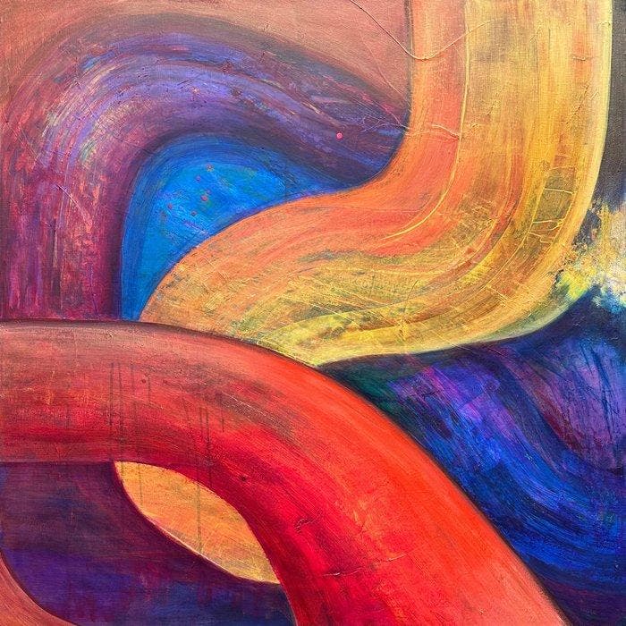 Kim Powell - Spacetime is Doomed, Antiquités & Art, Art | Peinture | Moderne