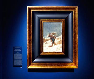 Ettore Tito (1859-1941) - Il pastore che cammina nella neve
