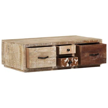 vidaXL Salontafel 90x60x30 cm massief mangohout, Verzenden, Nieuw