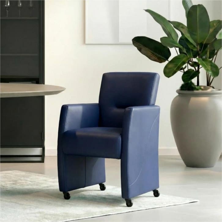 Set van 10 Leren eetkamerstoelen Pleasure - Toledo Kobalt, Maison & Meubles, Chaises, Enlèvement ou Envoi