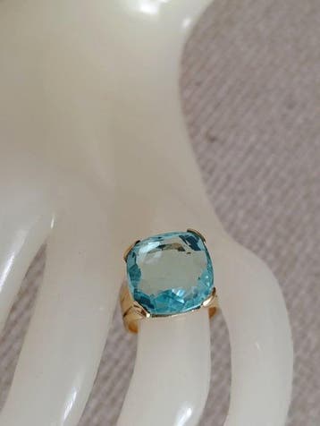 Sans prix de réserve - Bague Argent, Aigue-marine naturelle, Bijoux, Sacs & Beauté