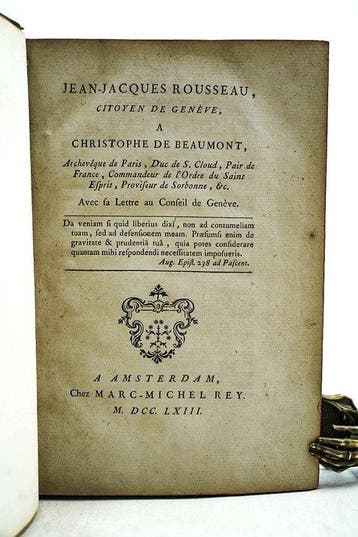 Jean-Jacques Rousseau - Lettres à Monsieur Rousseau, pour