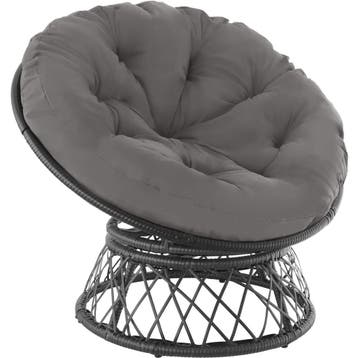 tectake Wicker fauteuil Gargano draaibaar - zwart, Verzenden