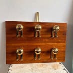 Porte-manteau - Bois, Laiton, Antiquités & Art