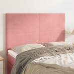 vidaXL Hoofdbord roze 144x5x118/128 cm fluweel, Verzenden