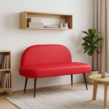 vidaXL Gevuld bankje met rugleuning Rood 110 x 60 x 76 cm, Verzenden, Nieuw