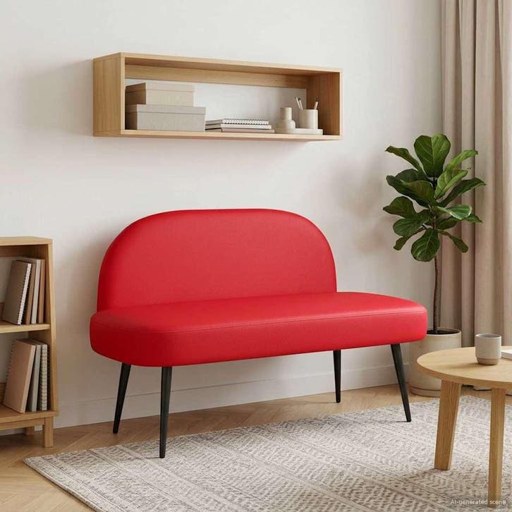 vidaXL Gevuld bankje met rugleuning Rood 110 x 60 x 76 cm, Huis en Inrichting, Overige Huis en Inrichting, Nieuw, Verzenden
