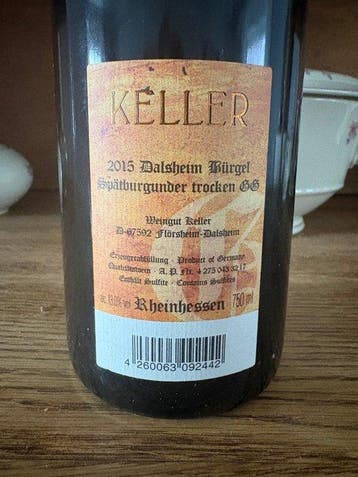 2015 Weingut Keller, Keller Dalsheim Bürgel Spätburgunder, Nieuw