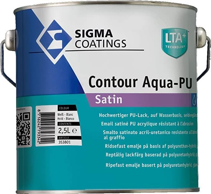 Sigma Contour Aqua Satin / Sigma Watergedragen Houtlak, Doe-het-zelf en Bouw, Verf, Beits en Lak, Wit, Nieuw, Verzenden