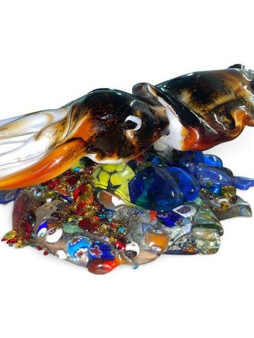 Sculpture, Squid - 9 cm - Verre