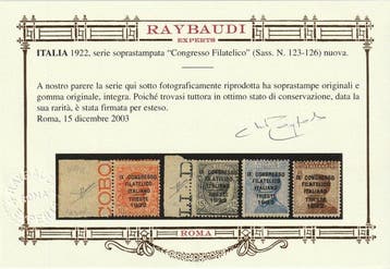 Royaume d’Italie 1922 - Congrès philatélique 15 c. gris Sass, Gestempeld