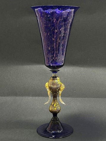 Calice Tipetto Murano – H 27 cm - Anni 80 - Beker op een, Antiek en Kunst