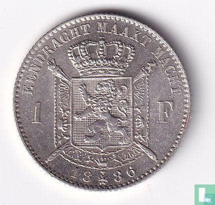 België 1 franc 1886 (NLD - L. WIENER), Timbres & Monnaies, Monnaies | Belgique, Envoi