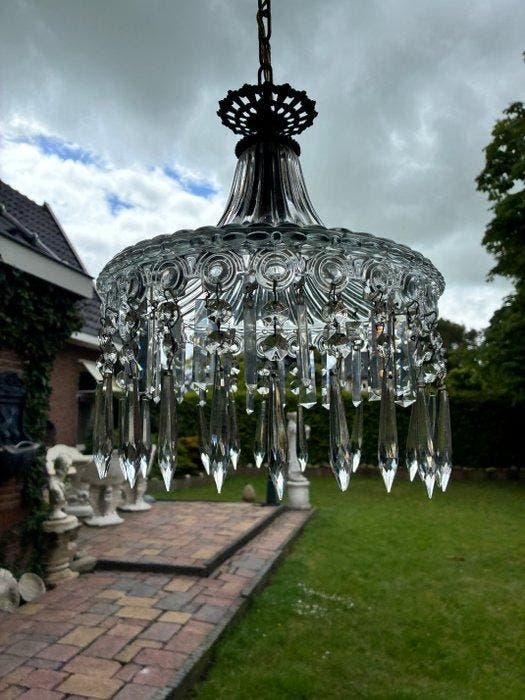 Hangende plafondlamp - Glas, Kristal, Antiek en Kunst, Antiek | Overige Antiek