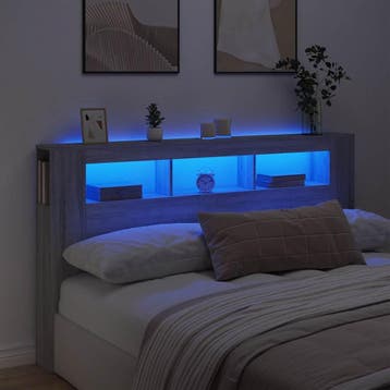 vidaXL Hoofdeinde met LED 180x18,5x103,5 cm bewerkt hout, Verzenden, Nieuw