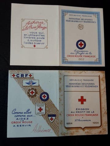 Frankrijk 1953/1954 - Rode Kruis notitieboeken 1953-1954 N**, Gestempeld