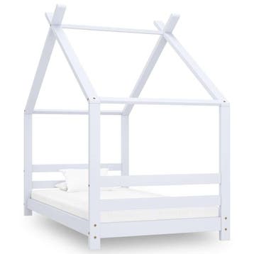 vidaXL Kinderbedframe massief grenenhout wit 80x160 cm, Kinderen en Baby's, Verzenden, Nieuw