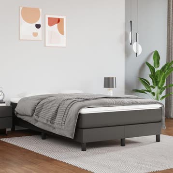vidaXL Boxspring bed kunstleer grijs 120x200 cm, Verzenden, Nieuw