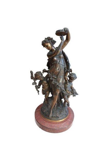 Mathurin Moreau (1822 - 1912) - sculptuur, L’Automne - 72 cm, Antiquités & Art