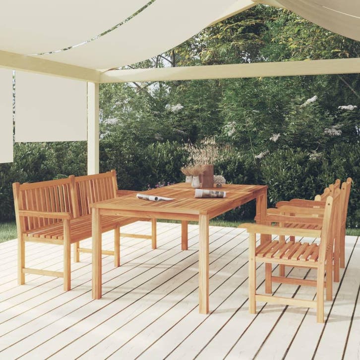 vidaXL 4-delige Tuinset massief teakhout, Tuin en Terras, Tuinsets en Loungesets, Tuinset, Nieuw, Verzenden