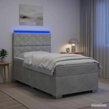 vidaXL Boxspringbed met matras Lichtgrijs 80 x 200 cm, Verzenden, Nieuw