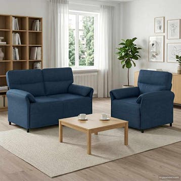 vidaXL bank / zetelstel 2 st Blauw Stof, Verzenden