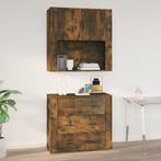 vidaXL Wandkast 80x33x80 cm bewerkt hout gerookt, Verzenden, Nieuw