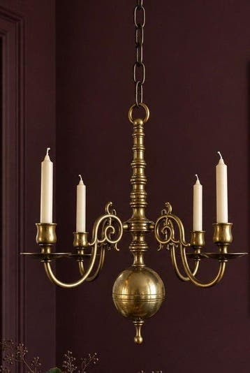 Chandelier - Laiton - lustre en laiton antique