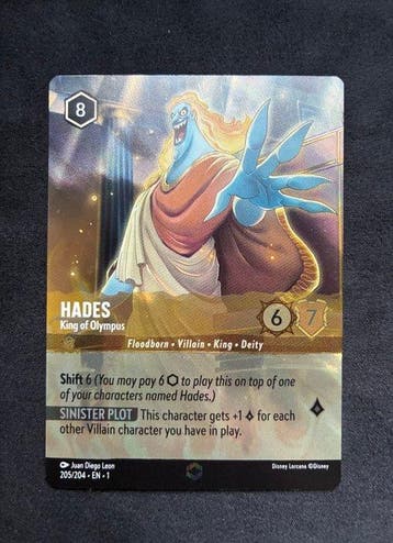 Ravensburger - 1 Card - Disney Lorcana - Hades 205 Alternate