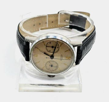 Angelus - Stahl/Chrom Chronograph - Original Ziffernblatt