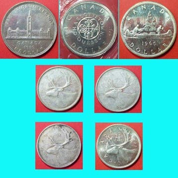 Canada. George VI-Elizabeth II. 25 Cents - 1 Dollar