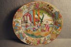 Bord - Chinese Kanton Famille Rose porseleinen bord, begin, Antiek en Kunst