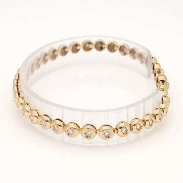 Bracelet - 14 carats Or jaune Diamant (Naturelle) - Tennis