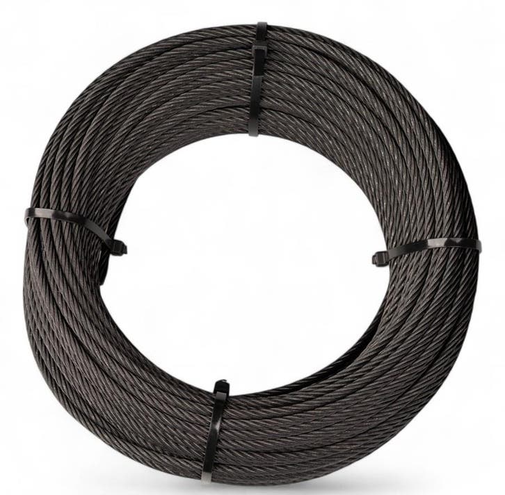 Staalkabel 5mm 10 meter  Zwart, Tuin en Terras, Overige Tuin en Terras, Verzenden