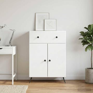 vidaXL Dressoir Wit 66 x 34,5 x 90 cm Bewerkt hout, Verzenden, Nieuw