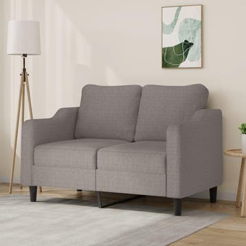 vidaXL Tweezitsbank / zetel 120 cm stof taupe, Huis en Inrichting, Verzenden, Nieuw
