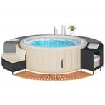 vidaXL Hottub-ombouw poly rattan en massief acaciahout zwart, Verzenden
