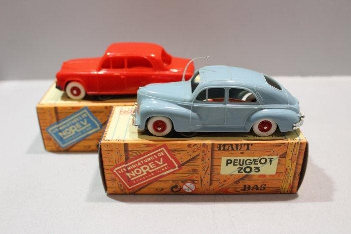 Norev 1:43 - Modelauto - Lot Peugeot 203/403 réédition Norev, Hobby en Vrije tijd, Modelauto's | 1:5 tot 1:12