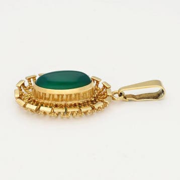 Pendentif - 9 carats Or jaune - Chrysopraas