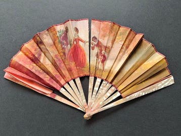 Éventail (2) - nacre, Textile - Nacre - Antique