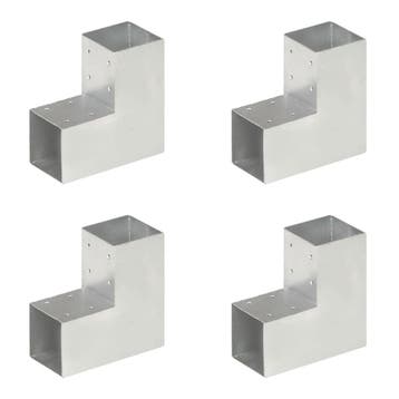 vidaXL Paalverbindingen 4 st L-vorm 91x91 mm gegalvaniseerd, Verzenden